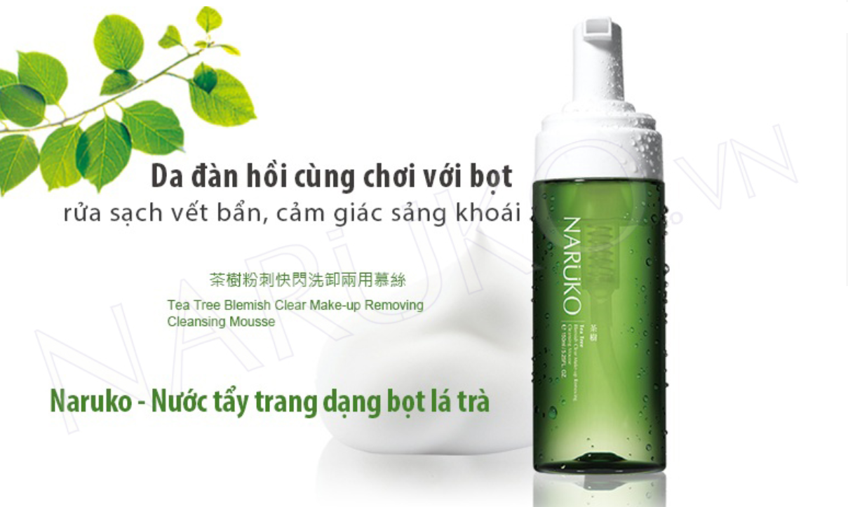 Nước Tẩy Trang Dạng Bọt Chiết Xuất Tràm Trà Naruko Tea Tree Blemish Clear Make-up Removing Cleansing Mousse 150ml