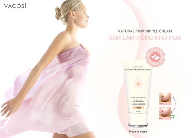 Kem làm hồng nhũ hoa Vacosi Natural Pink Nipple Cream 2