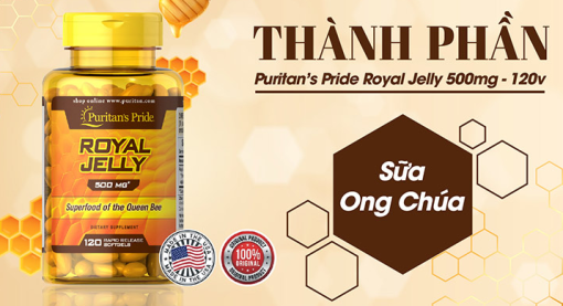 sữa ong chúa royal jelly 500mg puritan's pride mỹ chính hãng